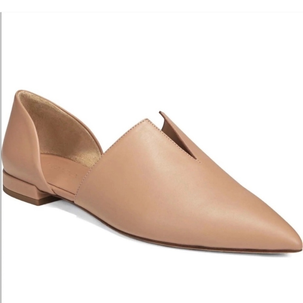 Vince Designer Tan Pinkish Made In Italy Darlington Flats Women’s Size 9 - Picture 2 of 14